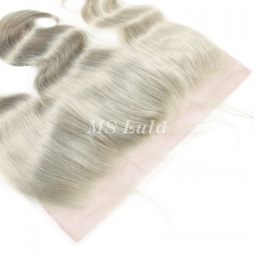 Silver Grey Virgin Hair Body Wave 13X4 Lace Frontal | Human Hair Wig | Lace Front